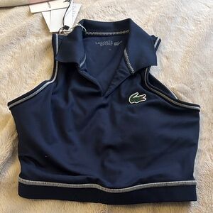 Lacoste Navy Blue Crop Top